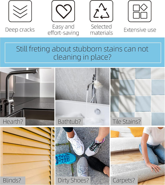 2-Pack Scrub Brush for Cleaning with Long Handle,Medium Firm Brush Bathroom Cleaning Supplies and Bathtub Cleaner and Shower Cleaning Brush,Multi-Scene Use for Kitchen or Carpet Brush,White&Green