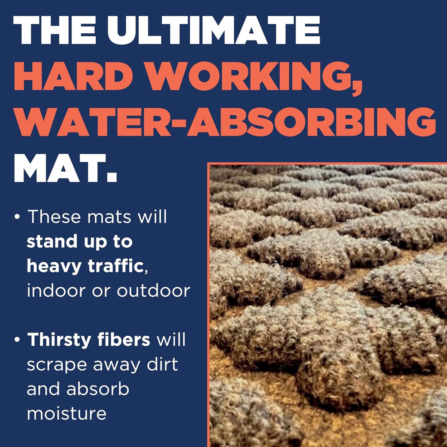 Artisan Entry Indoor Mats for Entryway, Durable & Easy to Clean Tray for Boots, Anti-Slip & Water-Resistant for Front Room, Made in The USA, 15" x 36", Blue, by Mats Inc.
