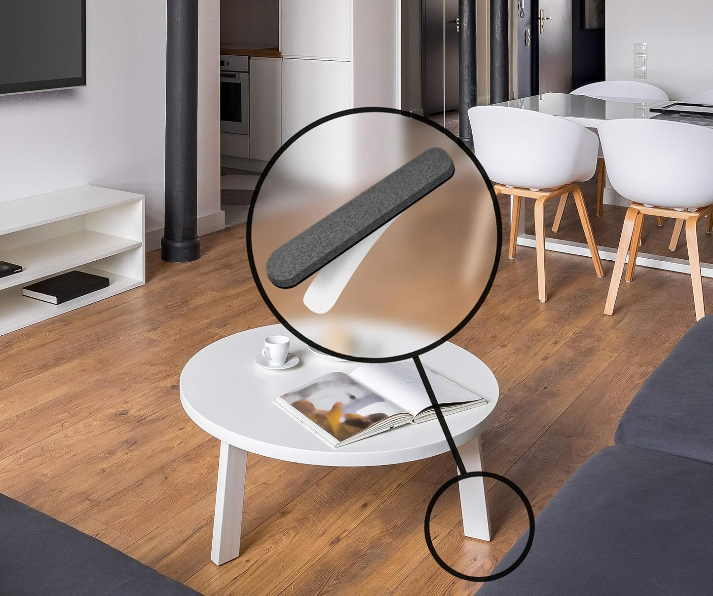 Slipstick Premium Wool Felt Furniture Pads/Floor Protectors (1 Inch Round Value Pack) Includes 40 Heavy-Duty Felt Chair Leg Pads with Self-Stick Adhesive, Gray, CB115