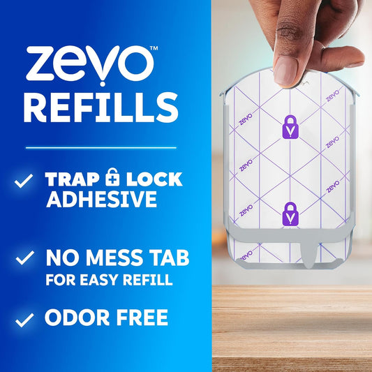 Zevo Flying Insect Trap Official Refill Cartridges - Fits Zevo Trap and MAX Indoor Fly Trap, Trap+Lock Technology Fly Trap Refill for Gnats, House Flies & Fruit Flies (8 Official Refill Cartridges)