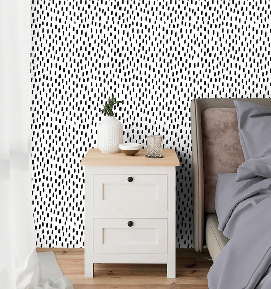 HAOKHOME Peel and Stick Wallpaper Boho Modern Dots Wall Paper Removable for Bathroom Caramel/White Contact Paper 17.3in x 9.8ft
