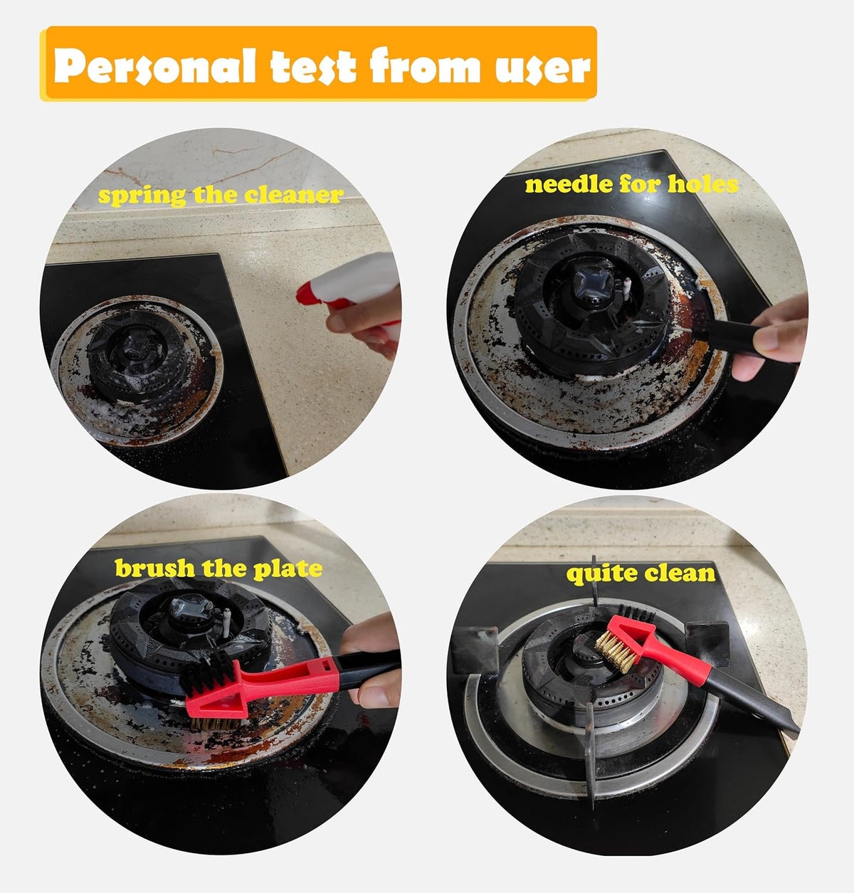 3Pcs (2 Heavy Duty Wide Using Stainless Steel Scraper and 3-in-1Kitchen Stove Cleaning Brush), Brass Brush,Wire Brush,Metal Brush,Nylon Brush, Rust Cleaner for Pot, Range Hood Grease Grime Cleaner