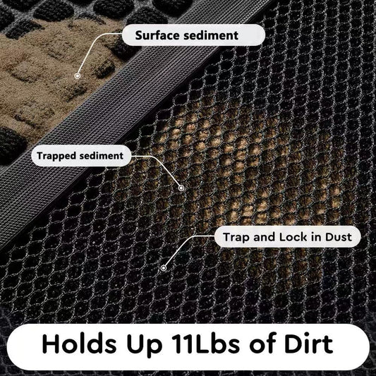 Non-Slip Rubber Backing Dirt Trapping Mat, 3-Layer Mesh Design Washable Entryway Rug, Heavy Duty Shoe Scraper for Indoor Outdoor Entrance Garage Patio (20×31 in)