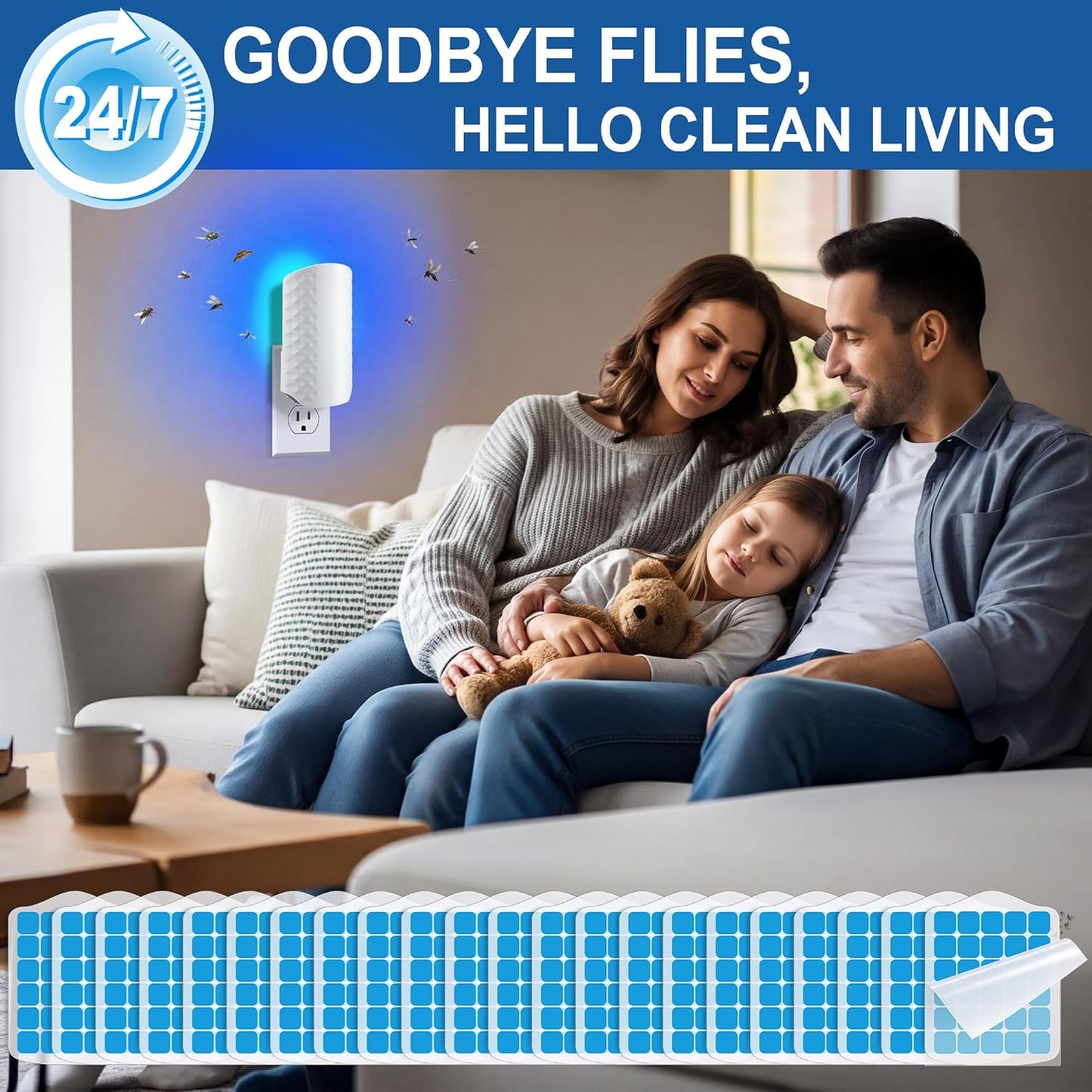 20 Pack Fly Trap Refills Compatible with WowCatch N386A Fly Trap | Double-Sided Sticky Glue Cards, Indoor Flying Insect Trap Refills, Mosquitoes, Gnats, Flies and Other Bugs