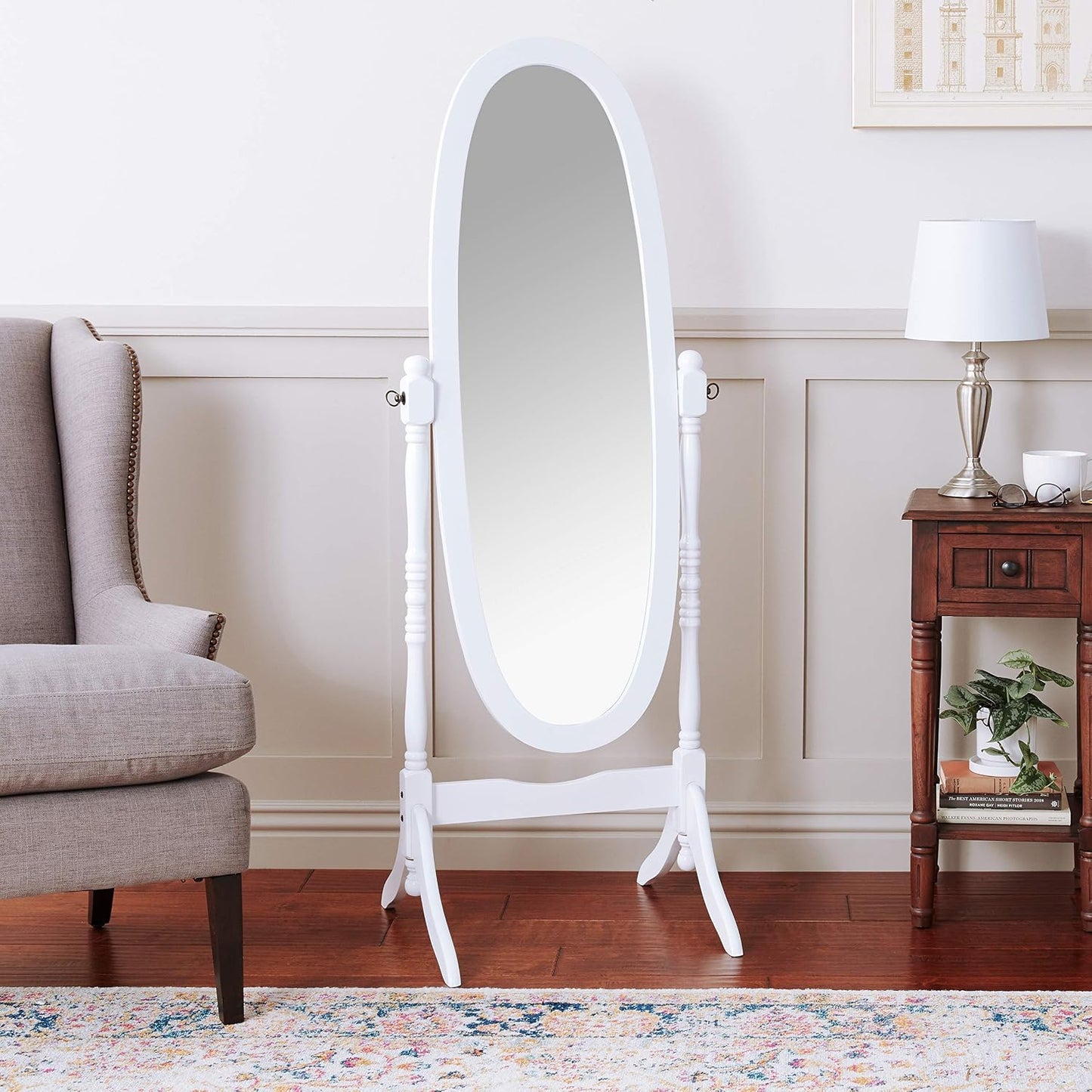 Crown Mark Cheval Mirror, Oak