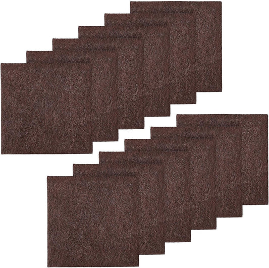 12PCS Furniture Felt Pads, 2 Inch Small Square Furniture Pads Self Adhesive Cuttable Chair Leg Floor Protectors, 50mm Brown Felt Furniture Pads for Hardwood Floors