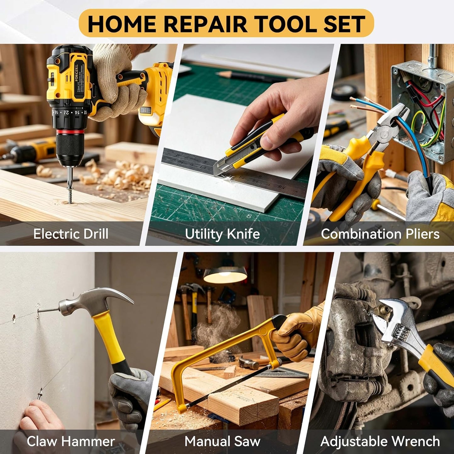 21V Brushless Cordless Drill Set, 35N.m Max Torque | 118Pcs Household Tool Kit, 2×21V 2.0Ah Batteries, Fast Charger, 2 Variable Speed, 20+3 Clutch Settings, Home Repair, DIY Gift