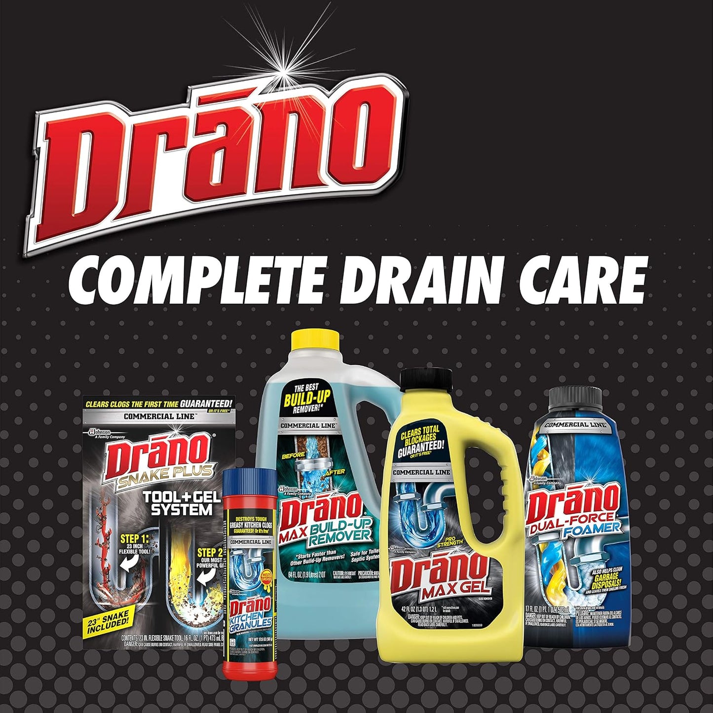 Drano Kitchen Granules Drain Clog Remover and Cleaner, Unclogs Blockage from Grease or Cooking Oil, Commercial Line, 17.6 Oz