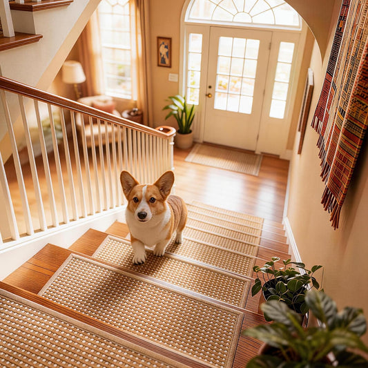 Stair Treads for Wooden Steps: 15PCS Non Slip Peel and Stick Stair Treads, 8" X 30" Stair Runner, Carpet Stairs Treads Machine Washable Adhesive Stair Rug for Kids Elders & Pets
