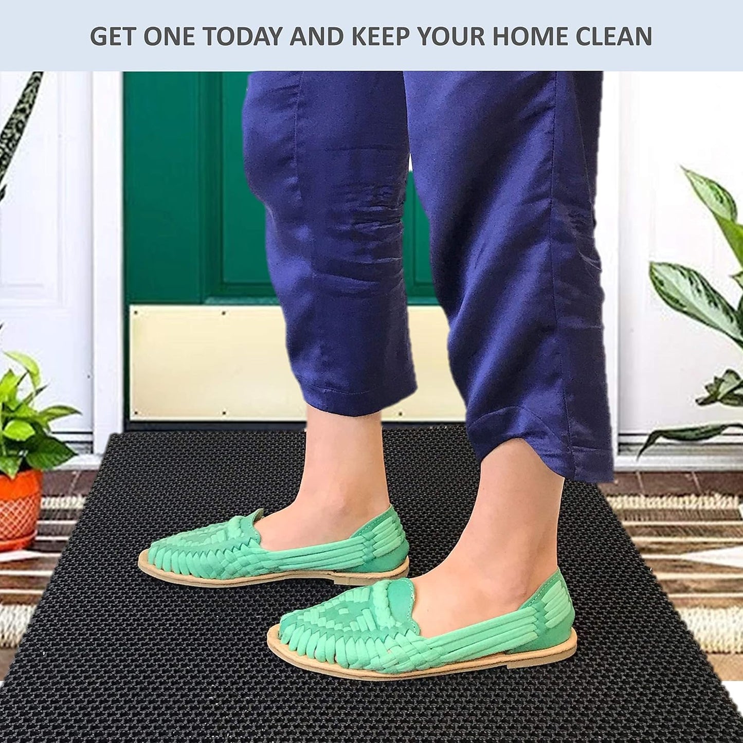 Heavy Duty Clean Step Boot Shoe Scraper Floor Mat, Perfect for Any Entryway to Keep Your Home Clean, Waterproof Largest Available 23" x 36"