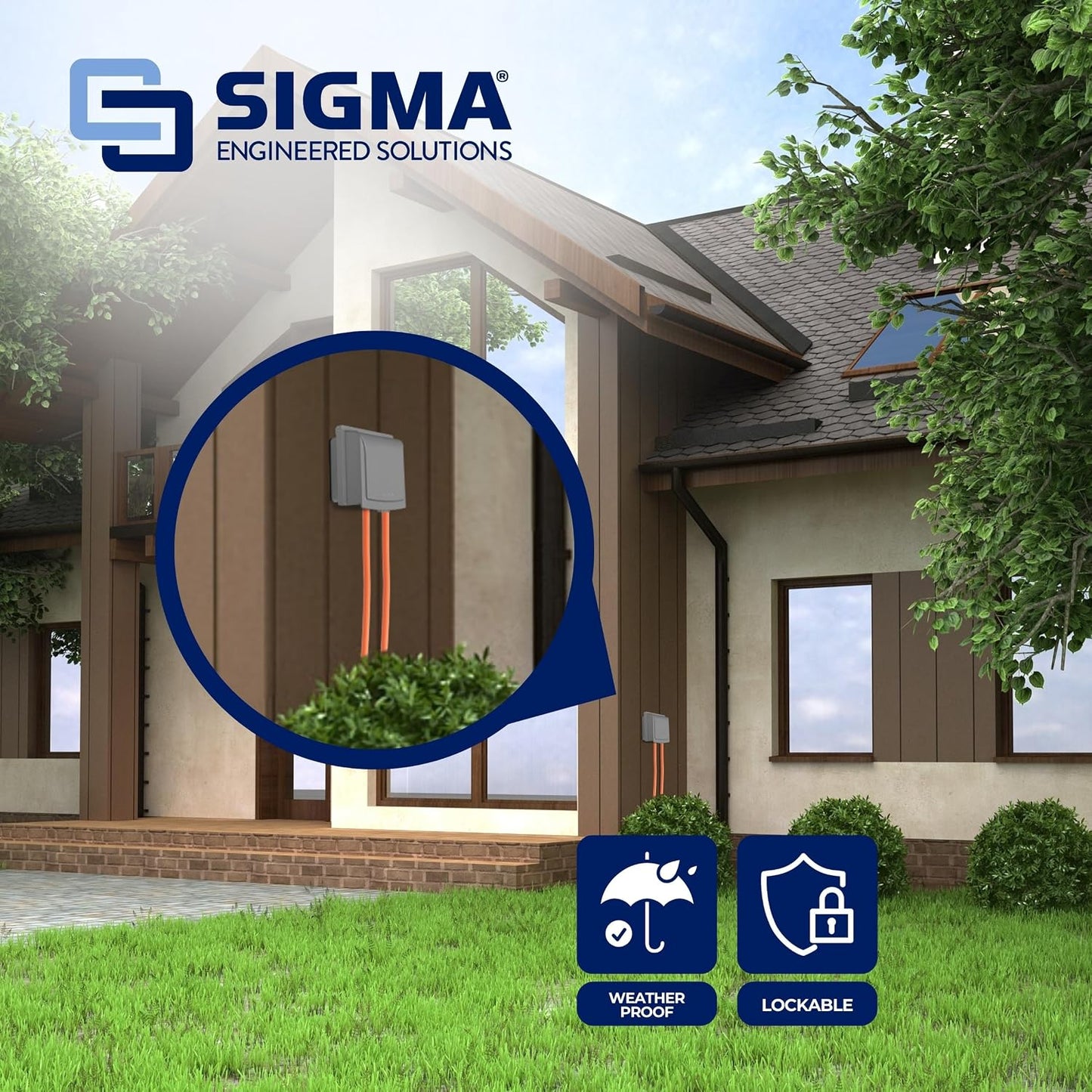 Sigma 14433M Weatherproof 2-Gang While In Use Receptacle Cover, Gray