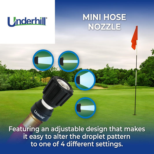 Underhill Magnum Garden Water Hose Nozzle, Sprayer, 37 GPM 80 PSI, 3/4-Inch Thread Inlet, Jet, Soak, Fan, Metal and Rubber, Adjustable, NG450