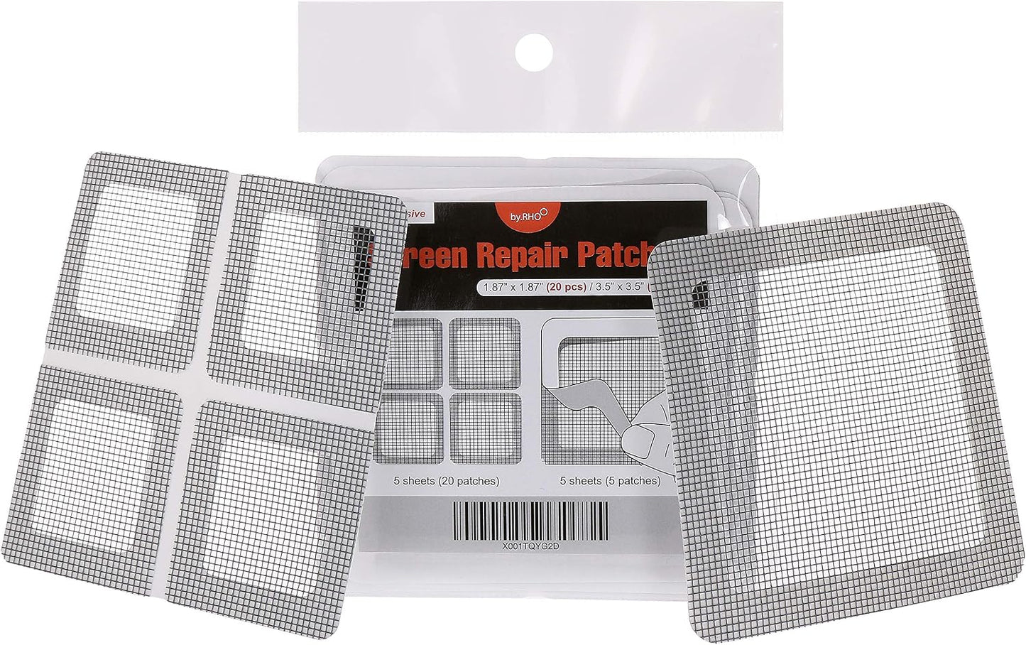 by.RHO Window and Door Screen Repair Patch kit. 25 Patches, (1⅞" x 1⅞" x 20pcs) (3½" x 3½" x 5pcs)