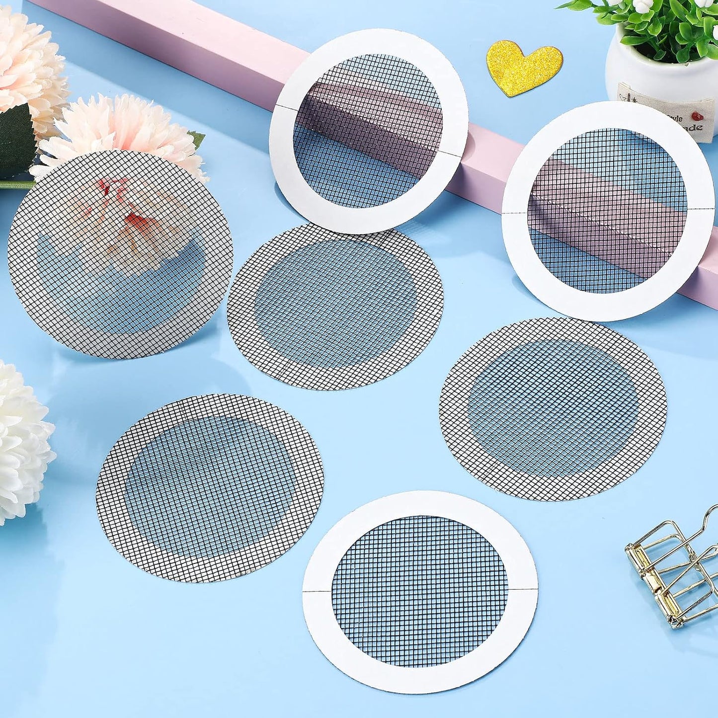 Tent Repair Patches, 3 Inches Tape Tent Mesh Patches Kit Outdoor Patch Portable Screen Tape Mesh Repair Black Kit Round Screen for Camping Hiking Supplies(20 Pcs)