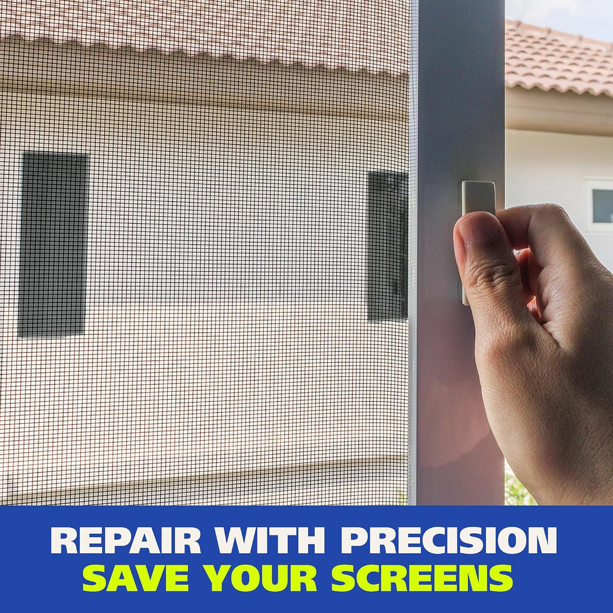Gaffer Power Screen Repair Tape – Fiberglass Mesh, Strong Adhesive, Weather-Resistant Window & Door Screen Patch – Easy to Use, Durable Screen Repair Kit for Holes & Tears