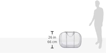 Whitmor Mesh Popup Laundry Hamper 3 Compartment Sortable Horizontal Collapsible Laundry Basket for Clothes Laundry Room Bedroom