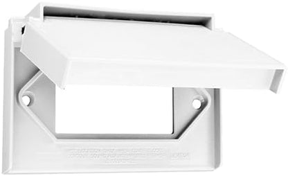 Leviton 1-Gang Decora Wallplate Cover, Weather-Resistant, Thermoplastic, Device Mount, Horizontal Self Closing Lid, 4998-W, White