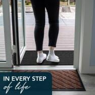 ubdyo Extra Durable Door Mat - Dirt Trapping Outdoor Welcome Mats - Non-Slip Outdoor Indoor Entrance - Low Profile Front Doormat (30" x 17", Bright Brown)