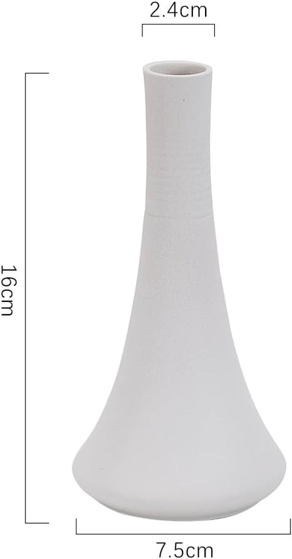 2-Piece White Matte Ceramic vase Set, Farmhouse Decoration, Decorative vase, Suitable for Kitchen, Bedroom, Office, Living Room, Bathroom, and Shelf Center Dining Table Decoration