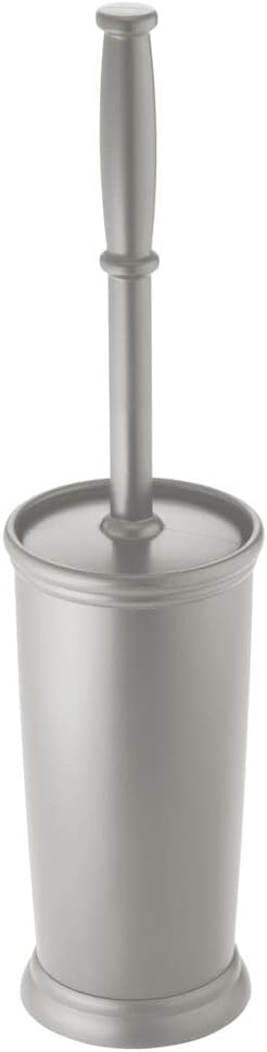 mDesign Metal Freestanding Slim Toilet Bowl Brush and Holder