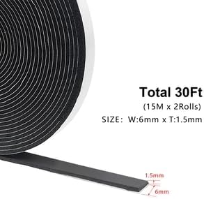 Weather Stripping Door Seal Strip for Doors and Windows, 1In x 1/8In x 33Ft x 2 Roll Foam Insulation Tape Self Adhesive,Sound Proof,Weatherstrip,Pipe Cooling, Air Conditioning Seal Strip - Colors B