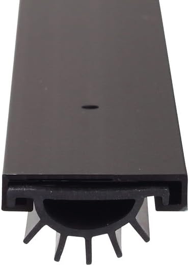 Door Seal Strip Bottom - Door Sweeps for Bottom of Door Exterior - Neoprene Bottom Door Seal, Draft Stopper - Balck Anodized, 48 Inches Long