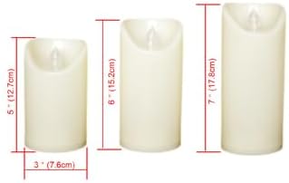 CANDLE CHOICE Waterproof Outdoor Battery Operated Flameless Candles with Remote Timer Plastic Flickering Fake Electric LED Pillars for Lantern Garden Wedding Christmas Decorations 3x4 Inches 3 PCS
