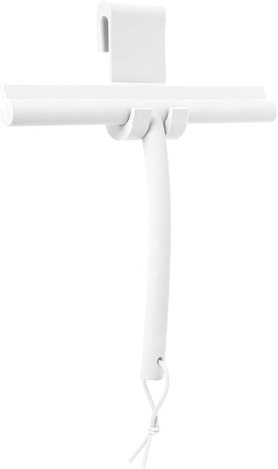 blomus VIPO Shower Squeegee with Holder, 24 cm Wide, Silicone Squeegee for Shower, Bathroom, Window Squeegee, Windscreen Squeegee (Tan)