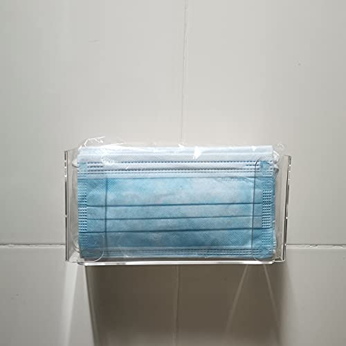 Cq acrylic Rubber Glove Holder for Wall Mount,Clear Disposable Glove Dispenser and Glove Box on Wall,Multipurpose Wall Floating Mask Dispenser and Medical Gloves Rack Storage,10.2”x16”x3.5” Pack of 1