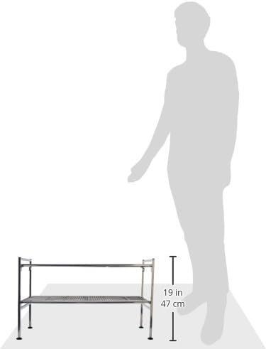 Seville Classics Sturdy Freestanding Storage Shelf for Bedroom, Closet, Entryway, Dorm Room Organizer Stackable Durable Metal Shoe Rack Ash Gray Slat, 3-Tier
