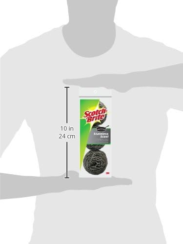 Scotch-Brite Stainless Steel Scrubbers, Scouring Pads for Cleaning Tough Baked-On Messes, Metal Scrubbers for Cleaning Dishes, 3 Scrub Pads