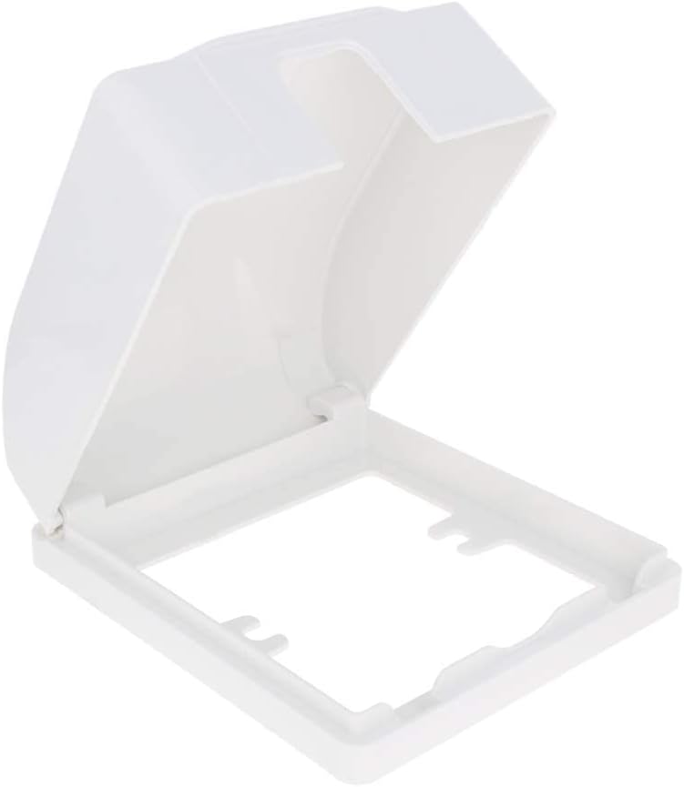 Heyiarbeit Weatherproof Cover Plug in Use Outlet Receptacle Protector 3.86"x4.33"x1.69"(LxWxH) for Retrofit Siding Construction 86 Type White 1Pcs