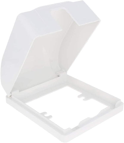 Heyiarbeit Weatherproof Cover Plug in Use Outlet Receptacle Protector 3.86"x4.33"x1.69"(LxWxH) for Retrofit Siding Construction 86 Type White 1Pcs