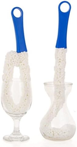 Long Bottle Brush Cleaner for Decanters & Water Bottles – 16” Flexible Foam Washing Wand for Vases, Tumblers, Baby Bottles, and Glassware [NOT for Wine Bottles]