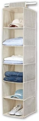 BINO 10-Shelf Shoe Closet Organizer - Beige | Closet Hanging Organizer | Hanging Shoe Rack Storage & Organizer for Bedroom | Hanging Shelves | Portable Closets for Hanging Shoes | Room Essentials
