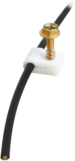 STEREN Coaxial Cable Clips - Cable Holder - Wire Clips - Siding Clips For Hanging - Cord Holder For Desk - Cable Clamps - Cord Clip - Wire Organizer Clips - Tv Mount Screws - Black - 100 Pack