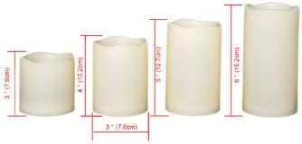CANDLE CHOICE Waterproof Outdoor Battery Operated Flameless Candles with Remote Timer Plastic Flickering Fake Electric LED Pillars for Lantern Garden Wedding Christmas Decorations 3x4 Inches 3 PCS