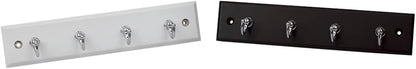 4 Hook Wall Mounted Key Rack by Home Basics | Engineered Cherry Wood Finish for Organizing Keys, Coats, and Accessories | Simple Design adds a Function Addition to Any entryway, Kitchen, or Hallway