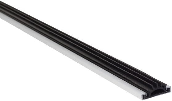 Door Seal Strip Bottom - Door Sweeps for Bottom of Door Exterior - Neoprene Bottom Door Seal, Draft Stopper - Balck Anodized, 48 Inches Long