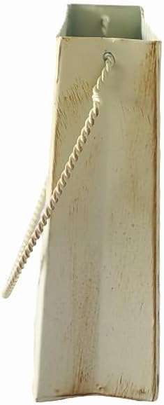 Hosley Small Cream Metal Tote Vase – Set of 4, 4.5" Long Decorative Mini Vases for Dried Floral Arrangements, Coffee Tables, Side Tables & Home Décor Accents