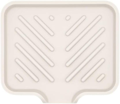 Silicone Soap Dish Tray and Sponge Holder with Drain Chute and Feet | 3-Way Sloped Design | Bathroom and Kitchen Sink Organizer Caddy (Black, 10"x4", 7.8 Ounces)