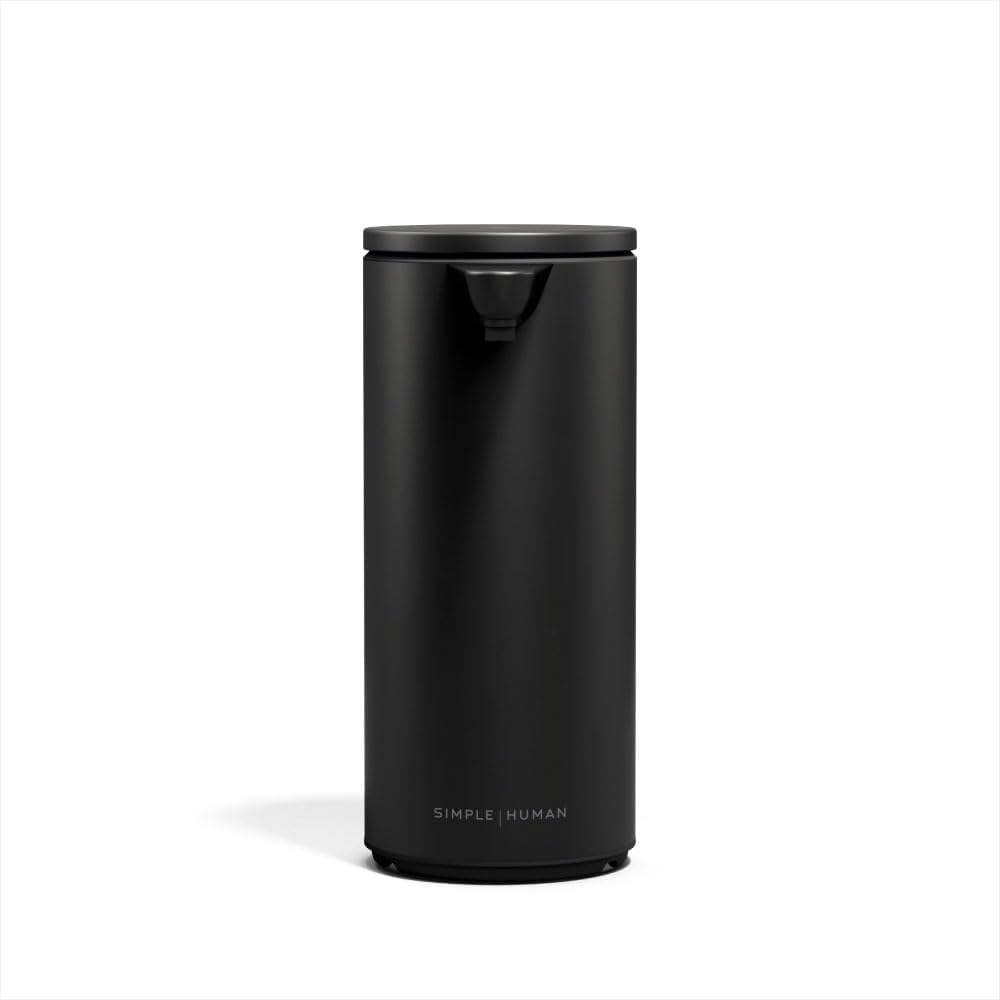 simplehuman Liquid Sensor Pump with Caddy, 9 oz Automatic Soap Dispenser for Kitchen and Bathroom, Touchless Motion Sensor, Variable Dispense, Rechargeable, High-Grade White Steel