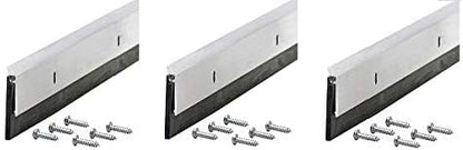 M-D Building Products 68247 All Season Aluminum Door Sweep for Bottom of Door, Heavy Duty Rubber Seal, Exterior & Interior Weather Stripping Bottom Door Seal, Commercial & Residential, (Silver, 36in)