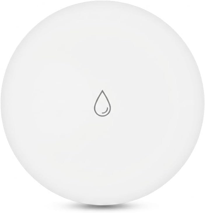 Tuya ZigBee Smart Water Leak Sensor with Built-in Alarm, IP54 Water-Resistant Flood Detector, App Notification & Remote Monitoring, Compatible with Alexa & Google Home (ZigBee Hub Required)