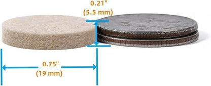 96 Pack Felt Furniture Pads, 3/4 Inch Round Self Adhesive Chair Felt Pads for Hardwood Floors, Furniture Feet Pads for Chairs, Tables, Cabinets, Sofa Legs and Floor Protection