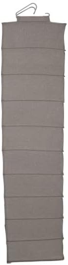 Household Essentials 311322 Hanging Shoe Storage Organizer for Closets |10 Pocket Shelves | Natural Canvas