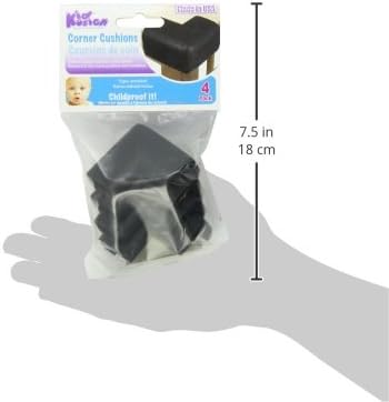 KidKusion 4-Piece Safety Corner Cushion, Black, Child Proofing Corner Guard, Made in USA, Child Safety, Home Furniture Safety Bumper, Baby Proof Table Protector, 4 Count (Pack of 1)