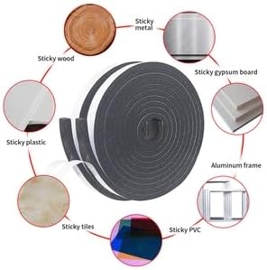 Weather Stripping Door Seal Strip for Doors and Windows, 1In x 1/8In x 33Ft x 2 Roll Foam Insulation Tape Self Adhesive,Sound Proof,Weatherstrip,Pipe Cooling, Air Conditioning Seal Strip - Colors B