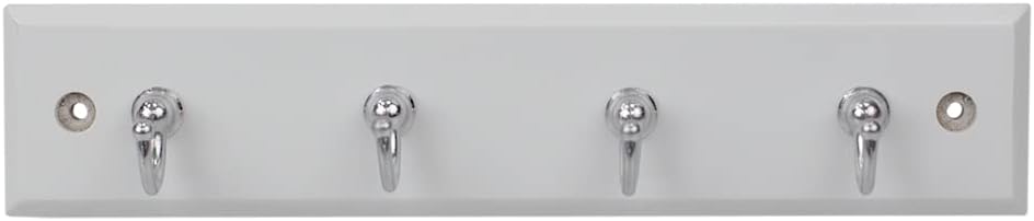 4 Hook Wall Mounted Key Rack by Home Basics | Engineered Cherry Wood Finish for Organizing Keys, Coats, and Accessories | Simple Design adds a Function Addition to Any entryway, Kitchen, or Hallway