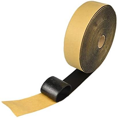 Weather Stripping Door Seal Strip 30 Feet, 2 Inch Wide X 1/8 Thick Black Foam Seal Tape Strong Adhesive for Doors and Windows Insulation, Soundproofing, Rattle
